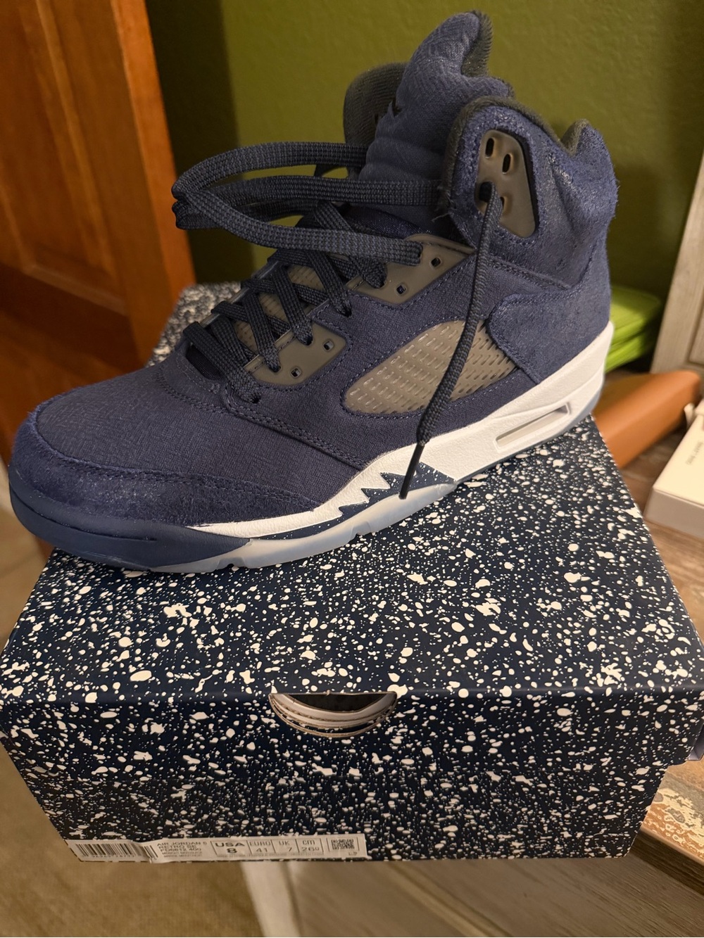 Jordan Men’s High-Top Athletic Sneakers in Navy